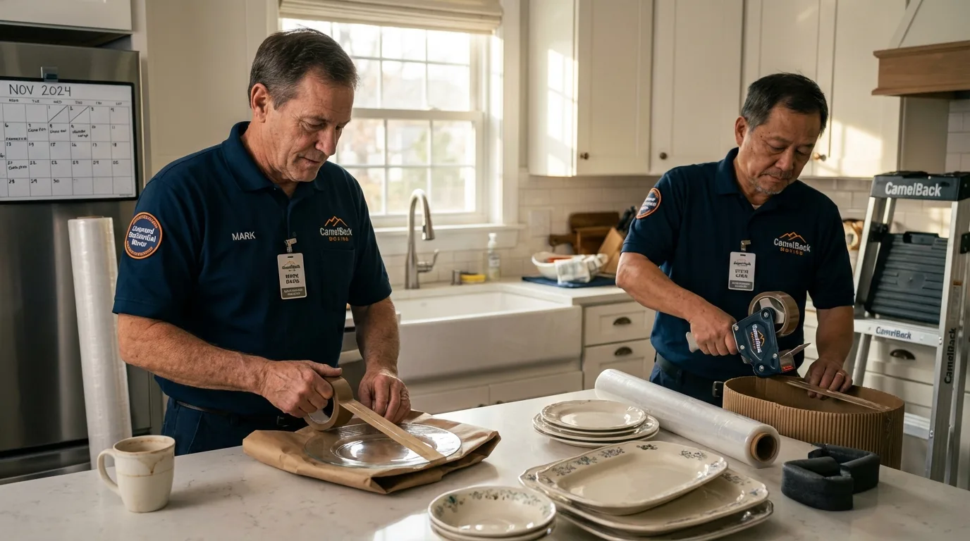 Professional crew packing kitchen dishware in Fredonia, AZ